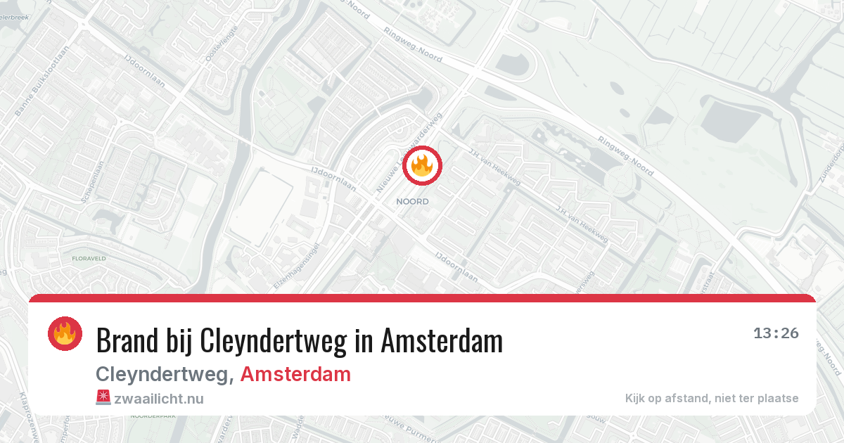 Brand bij Cleyndertweg in Amsterdam — 20 jul 2026