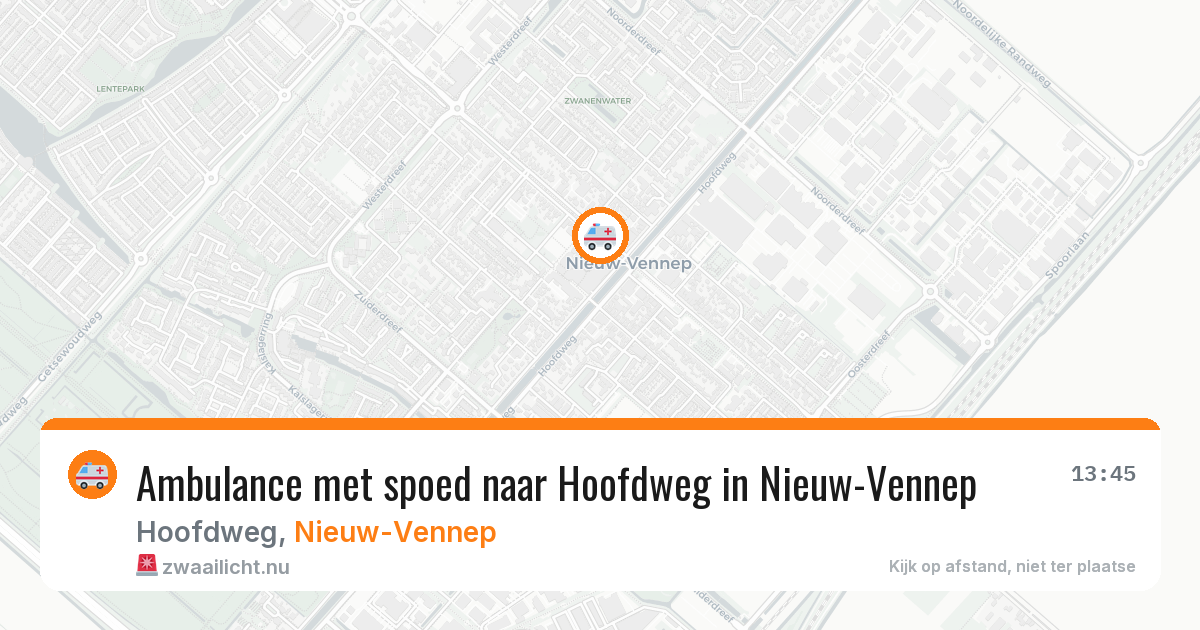 Ambulance met spoed naar Hoofdweg in Nieuw-Vennep — 29 apr 2026