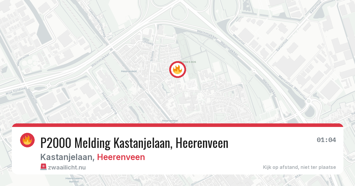 P2000 Melding Kastanjelaan, Heerenveen — 22 mei 2026