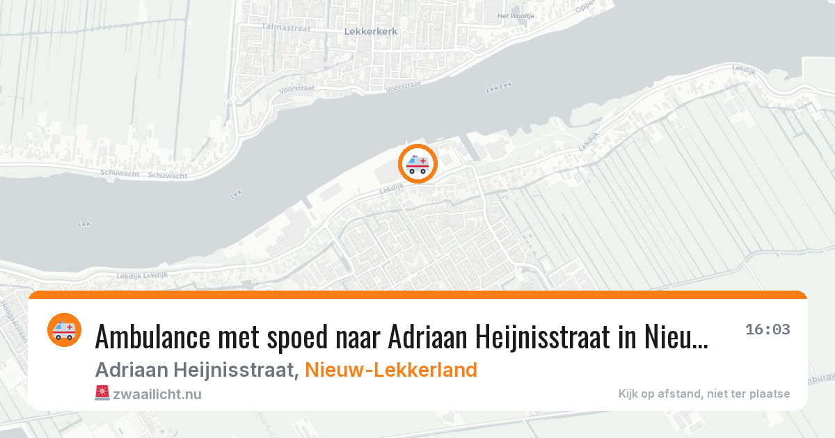 Ambulance met spoed naar Adriaan Heijnisstraat in Nieuw-Lekkerland — 14 apr 2026