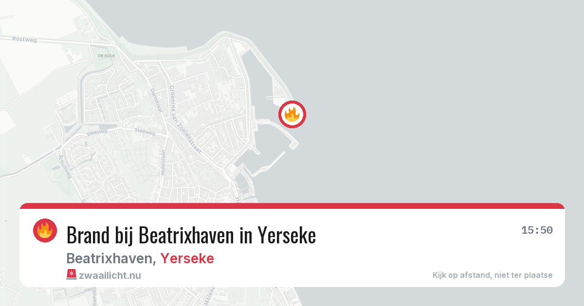 Brand bij Beatrixhaven in Yerseke — 25 mei 2026