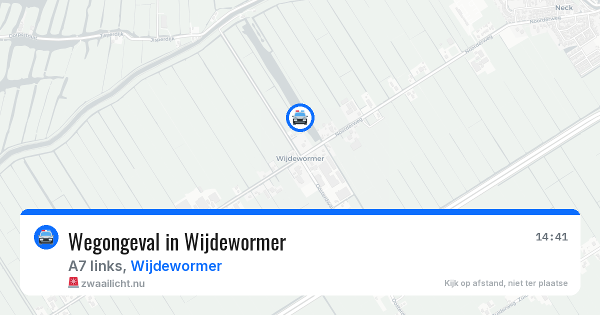 Wegongeval in Wijdewormer — 14 mrt 2026
