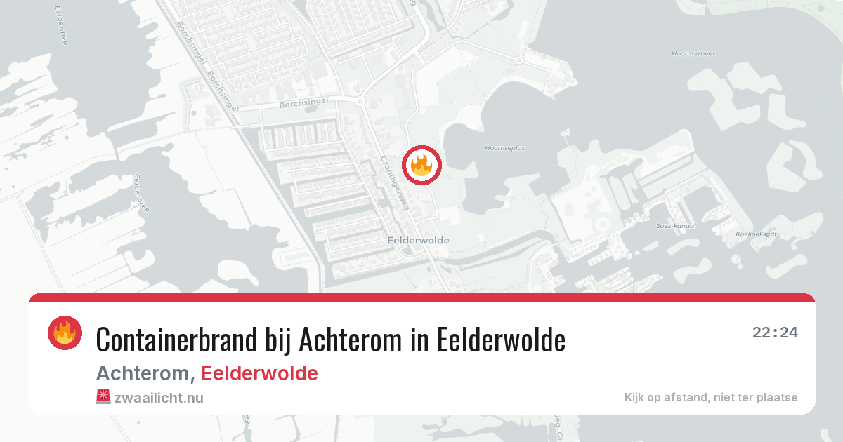 Containerbrand bij Achterom in Eelderwolde — 23 mei 2026