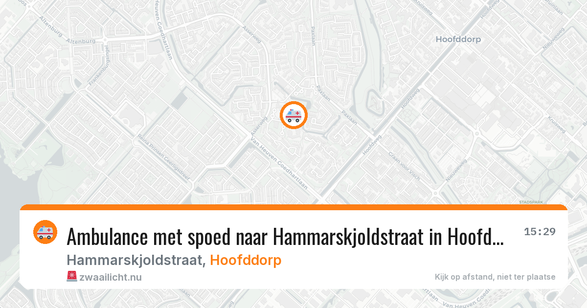 Ambulance met spoed naar Hammarskjoldstraat in Hoofddorp — 16 jan 2026
