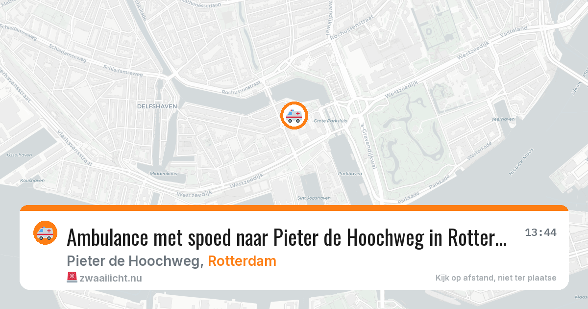 Ambulance met spoed naar Pieter de Hoochweg in Rotterdam — 18 mei 2026