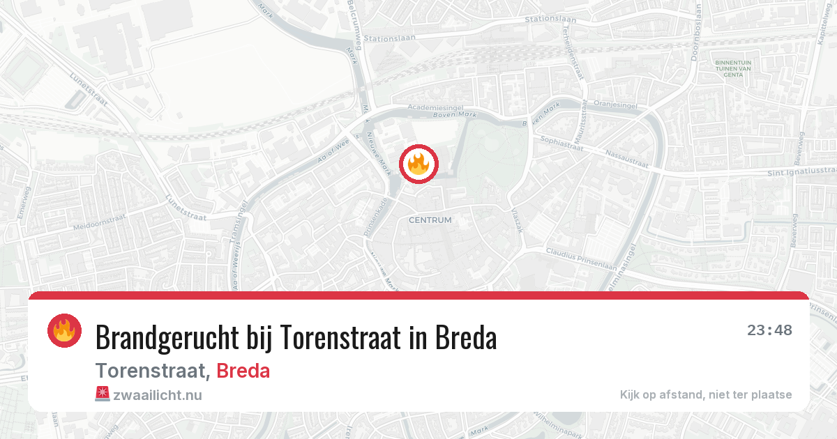 Brandgerucht bij Torenstraat in Breda — 4 mei 2026