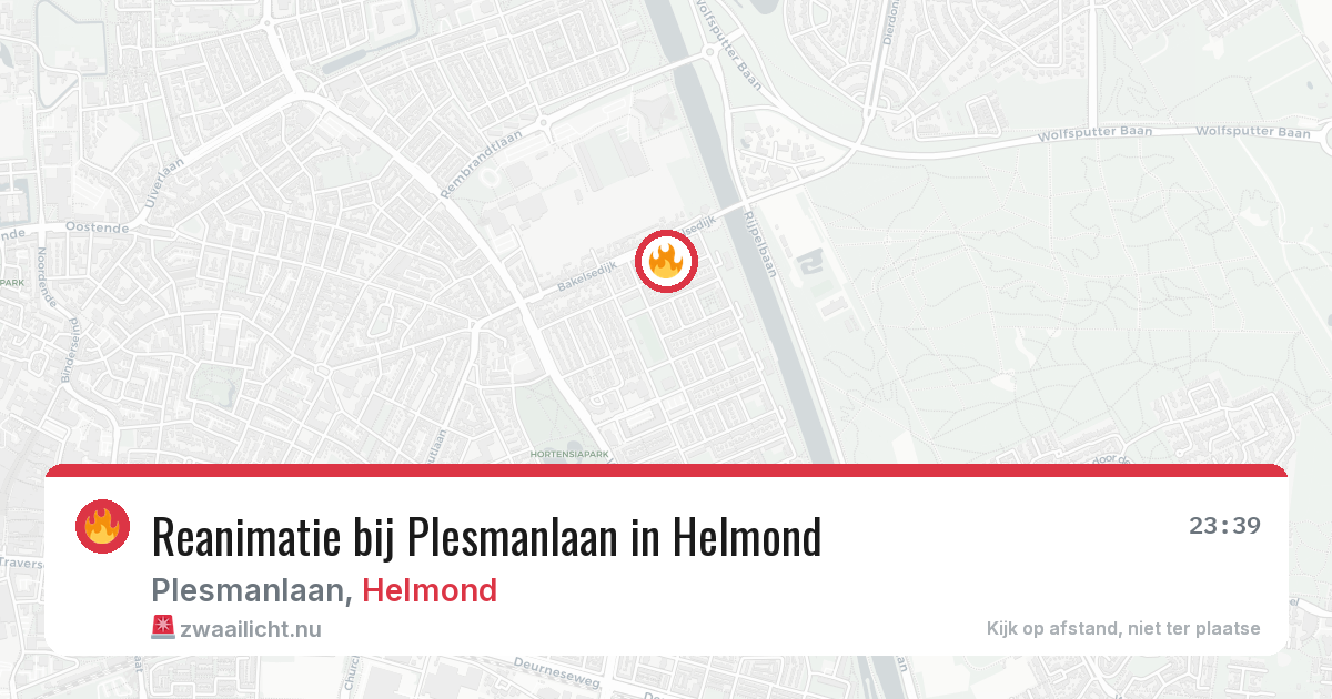 Reanimatie bij Plesmanlaan in Helmond — 16 jul 2026