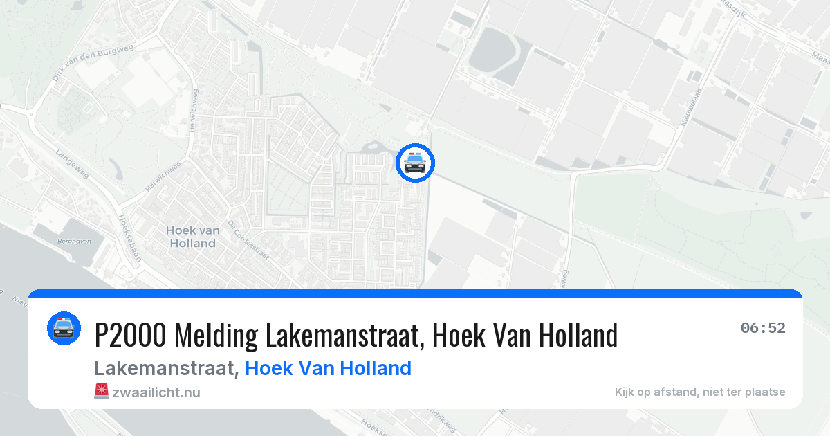 P2000 Melding Lakemanstraat, Hoek Van Holland — 16 apr 2026
