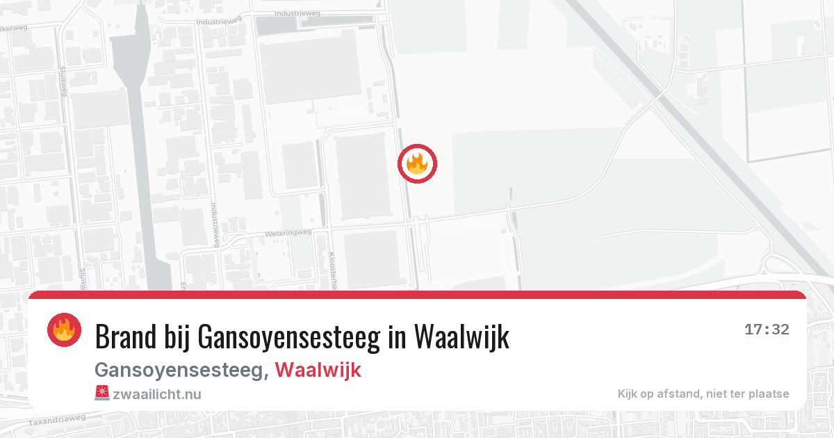 Brand bij Gansoyensesteeg in Waalwijk — 15 jul 2026