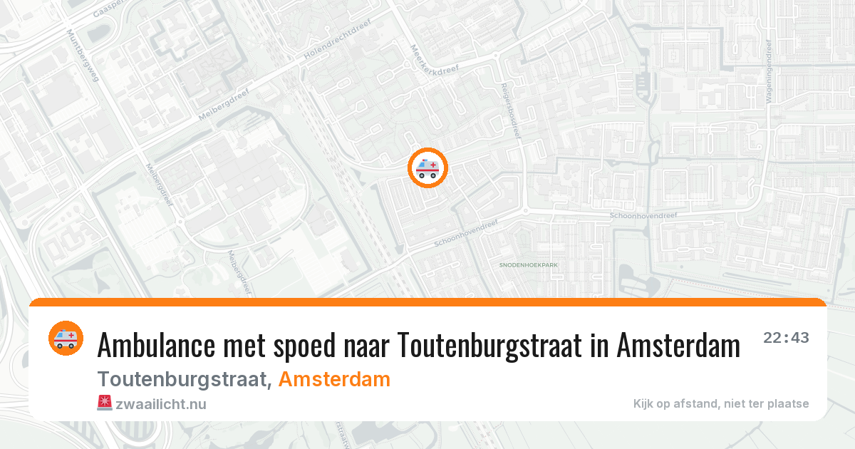 Ambulance met spoed naar Toutenburgstraat in Amsterdam — 13 mei 2026