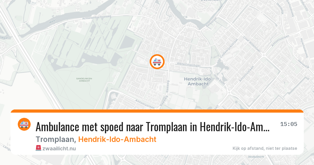 Ambulance met spoed naar Tromplaan in Hendrik-Ido-Ambacht — 19 jan 2026