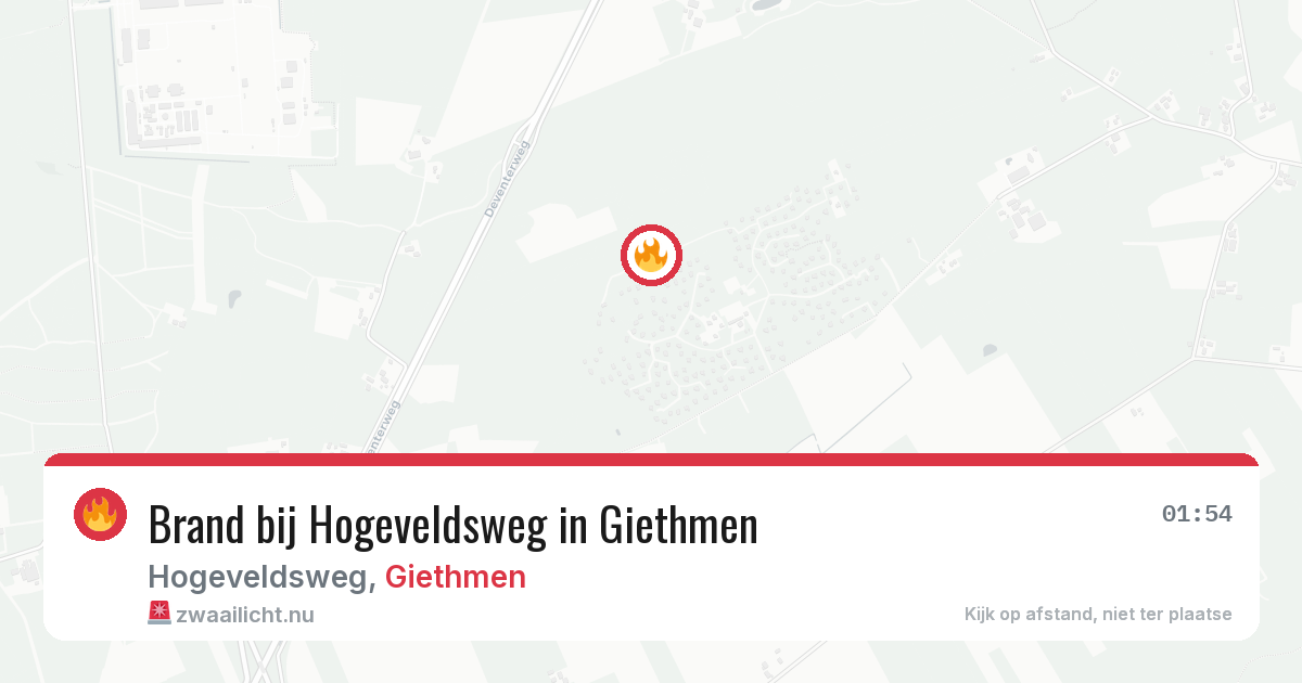 Brand bij Hogeveldsweg in Giethmen — 27 jun 2026