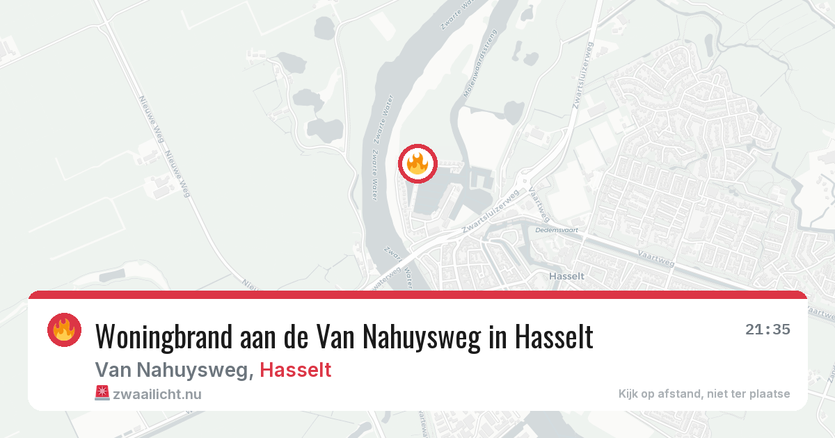 Woningbrand aan de Van Nahuysweg in Hasselt — 12 jul 2026