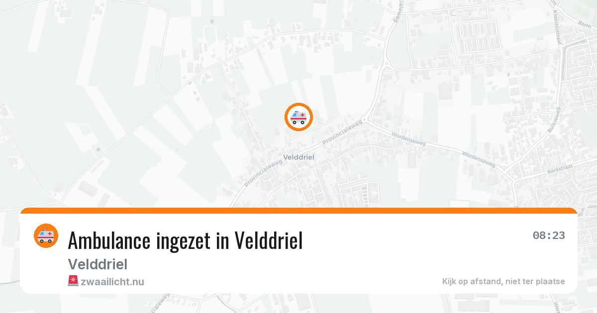 Ambulance ingezet in Velddriel — 19 jul 2026