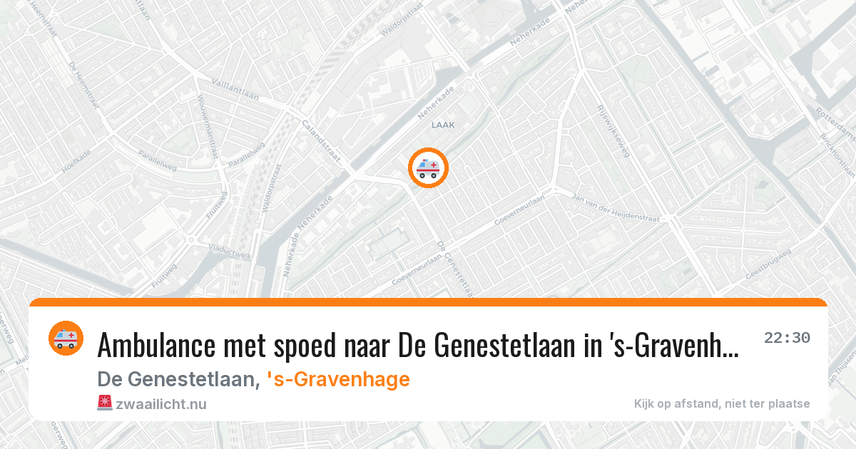 Ambulance met spoed naar De Genestetlaan in 's-Gravenhage — 26 jul 2026