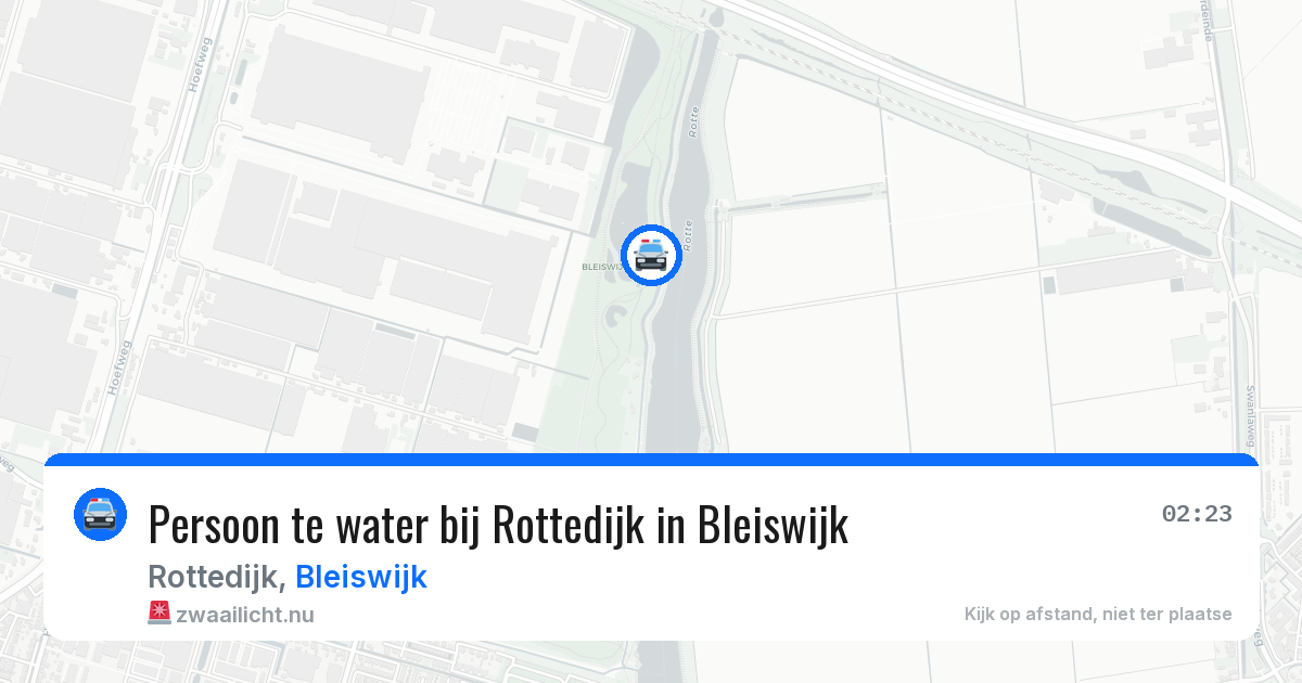 Persoon te water bij Rottedijk in Bleiswijk — 17 mei 2026