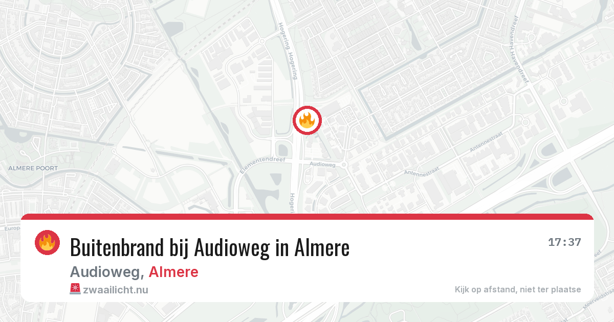 Buitenbrand bij Audioweg in Almere — 22 mrt 2026