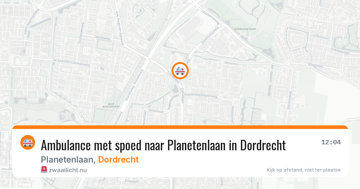Ambulance met spoed naar Planetenlaan in Dordrecht — 25 mrt 2026