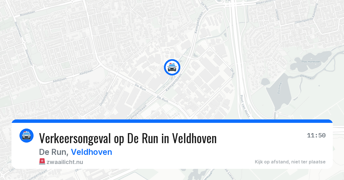 Verkeersongeval op De Run in Veldhoven — 27 mrt 2026