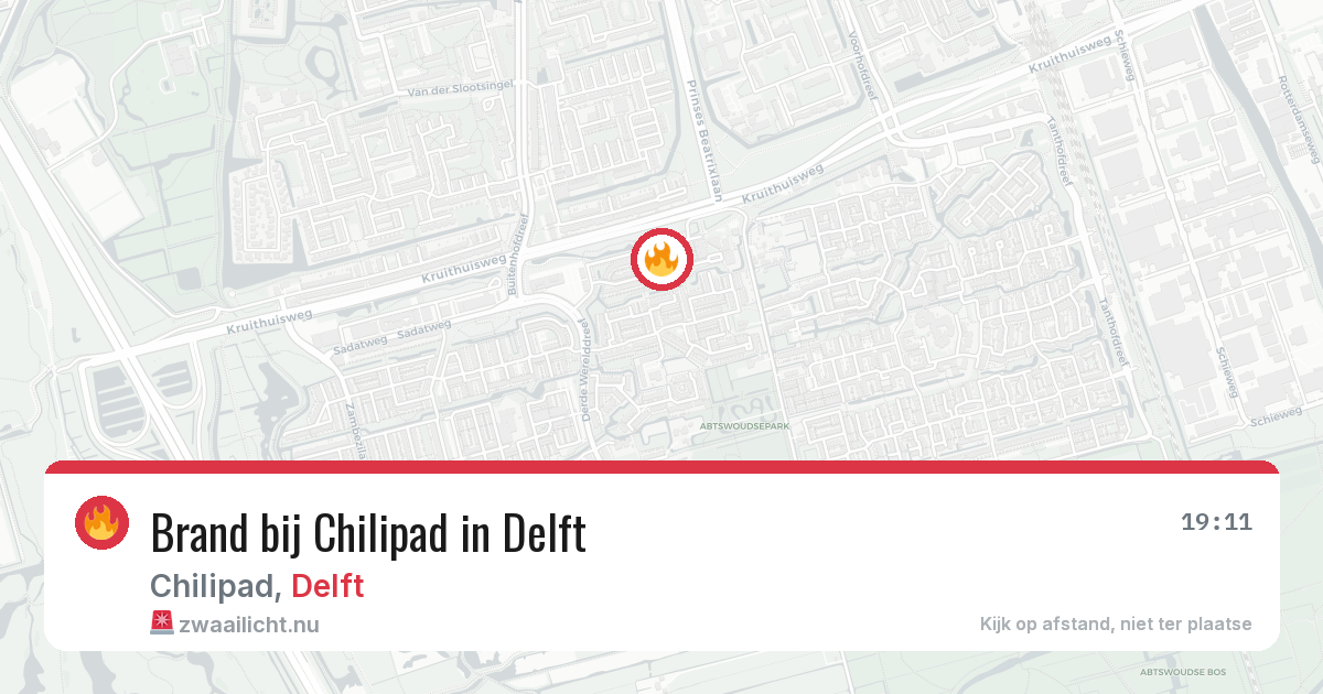 Brand bij Chilipad in Delft — 10 jul 2026