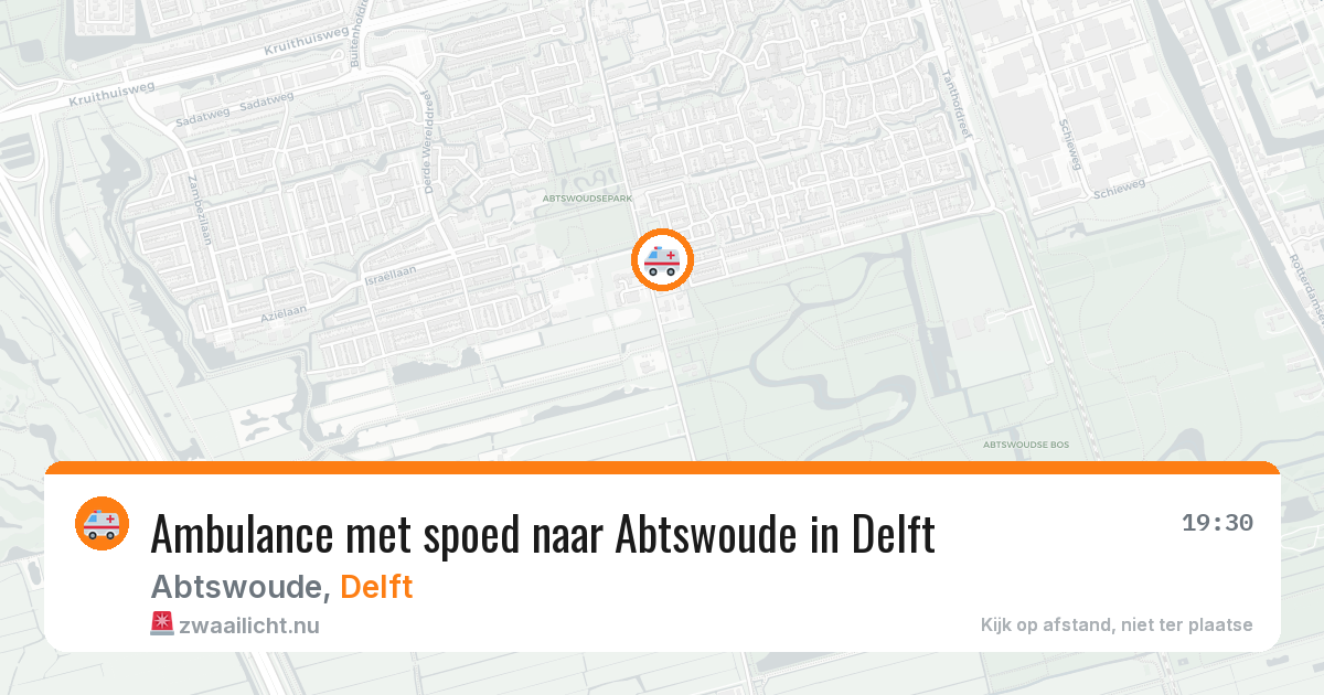 Ambulance met spoed naar Abtswoude in Delft — 28 mrt 2026