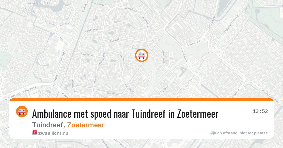 Ambulance met spoed naar Tuindreef in Zoetermeer — 16 mei 2026