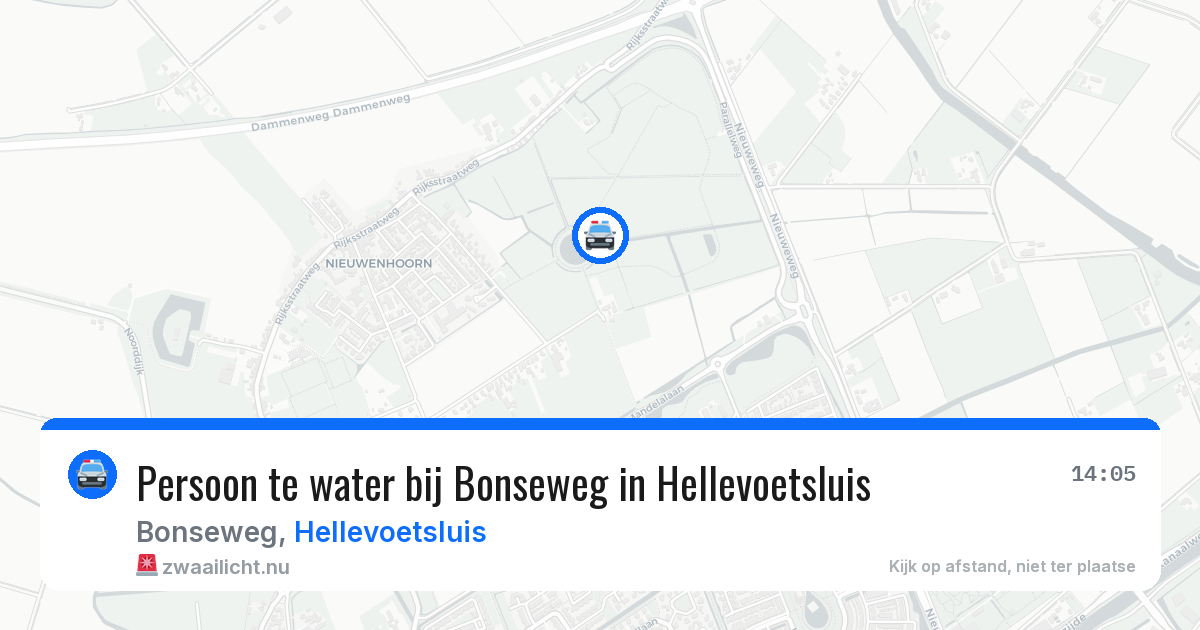 Persoon te water bij Bonseweg in Hellevoetsluis — 4 jun 2026