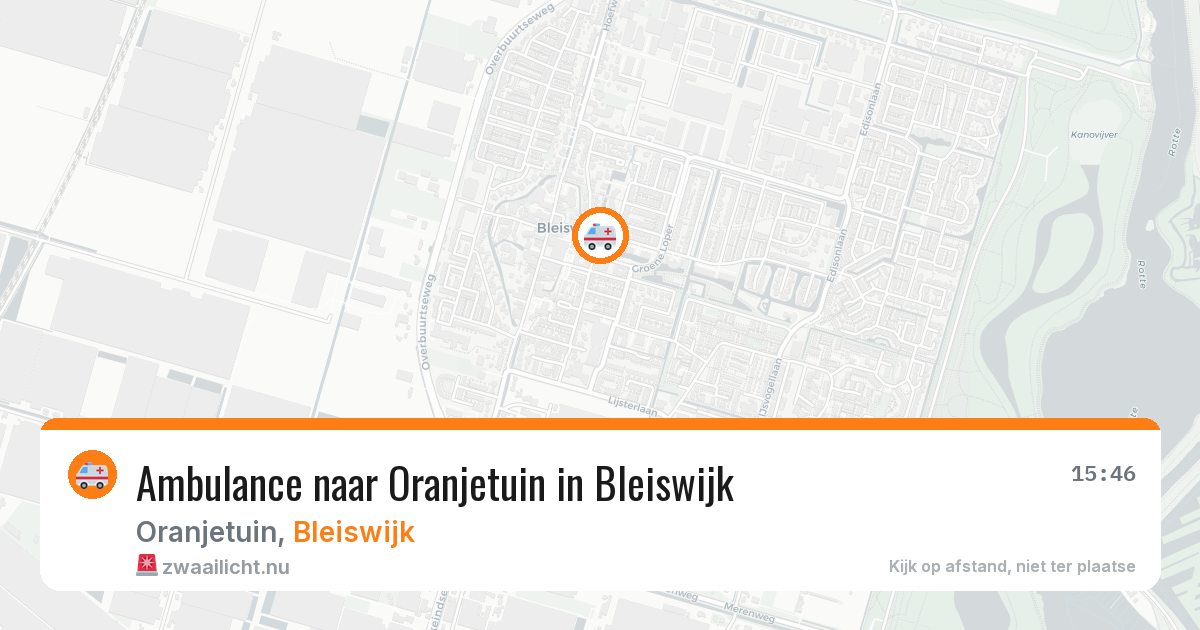 Ambulance naar Oranjetuin in Bleiswijk — 16 jul 2026