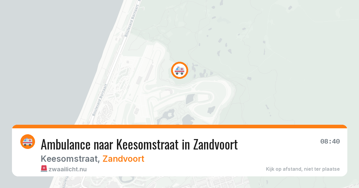 Ambulance naar Keesomstraat in Zandvoort — 18 jul 2026