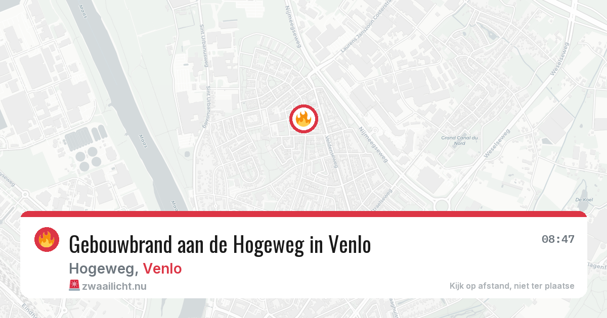 Gebouwbrand aan de Hogeweg in Venlo — 22 jul 2026