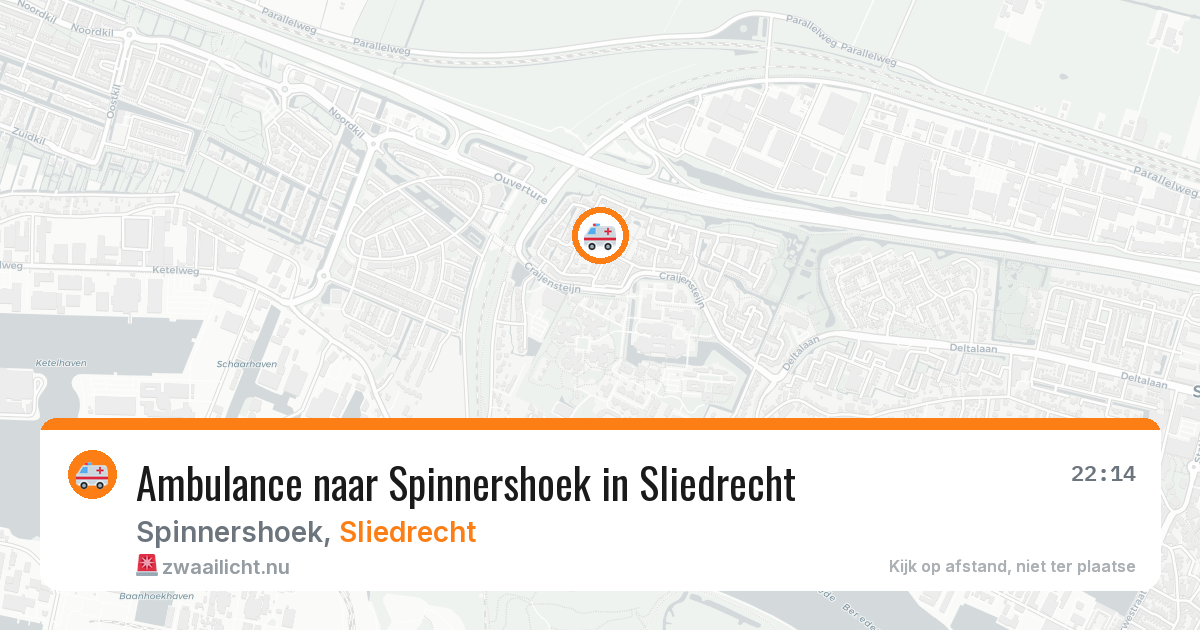 Ambulance naar Spinnershoek in Sliedrecht — 19 jul 2026