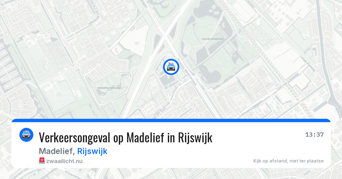 Verkeersongeval op Madelief in Rijswijk — 21 mrt 2026