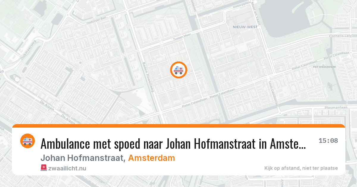 Ambulance met spoed naar Johan Hofmanstraat in Amsterdam — 26 mrt 2026