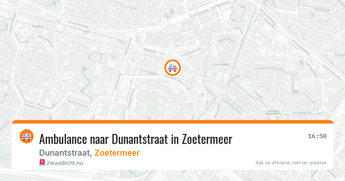 Ambulance naar Dunantstraat in Zoetermeer — 14 jul 2026