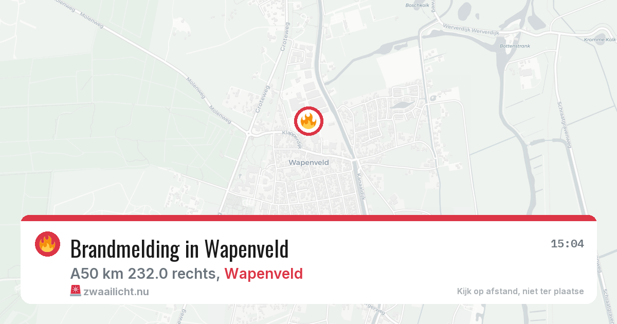 Brandmelding in Wapenveld — 19 mrt 2026