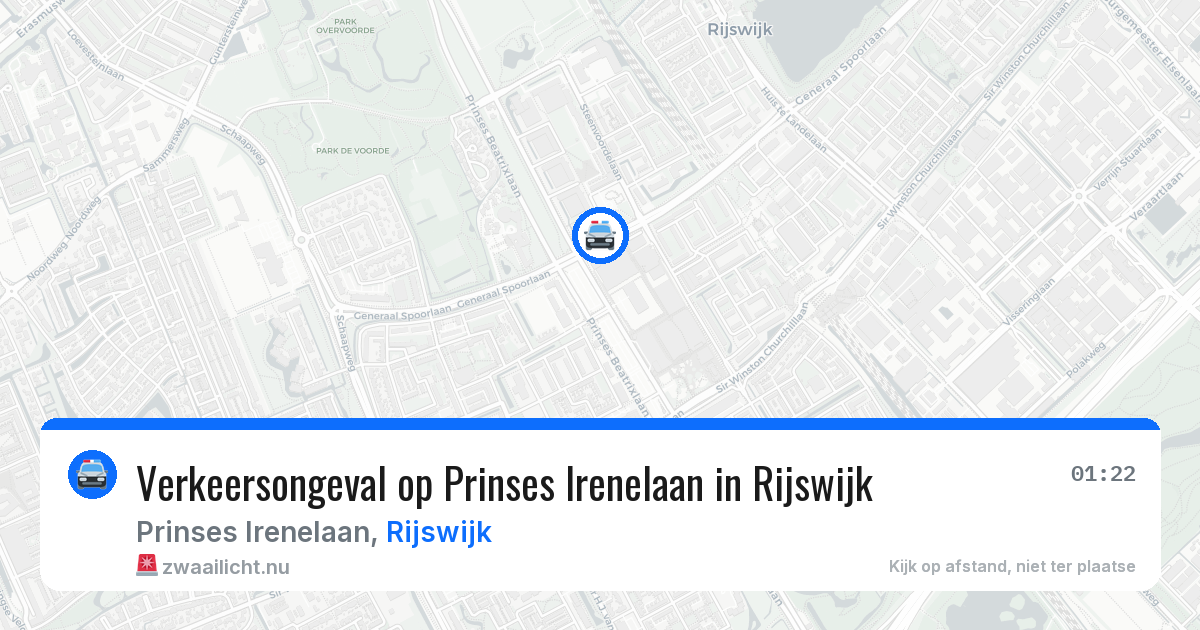 Verkeersongeval op Prinses Irenelaan in Rijswijk — 22 mei 2026