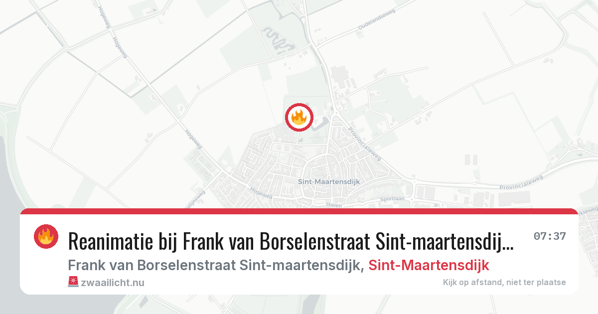 Reanimatie bij Frank van Borselenstraat Sint-maartensdijk in Sint-Maartensdijk — 28 mrt 2026