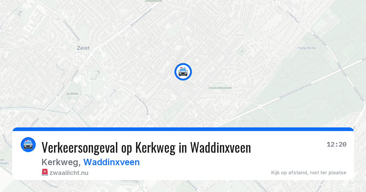 Verkeersongeval op Kerkweg in Waddinxveen — 27 jan 2026