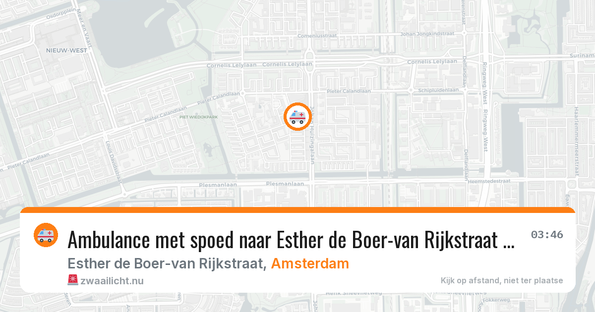 Ambulance met spoed naar Esther de Boer-van Rijkstraat in Amsterdam — 26 jul 2026