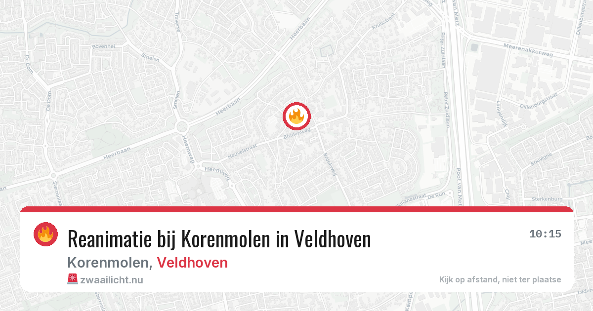 Reanimatie bij Korenmolen in Veldhoven — 20 mrt 2026