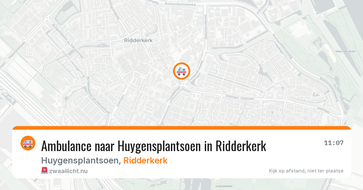 Ambulance naar Huygensplantsoen in Ridderkerk — 21 jul 2026