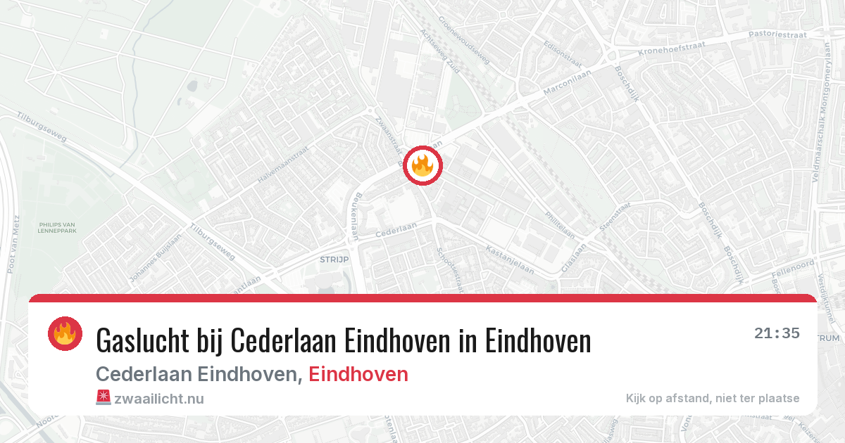Gaslucht bij Cederlaan Eindhoven in Eindhoven — 1 apr 2026