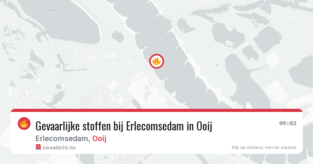 Gevaarlijke stoffen bij Erlecomsedam in Ooij — 5 mrt 2026