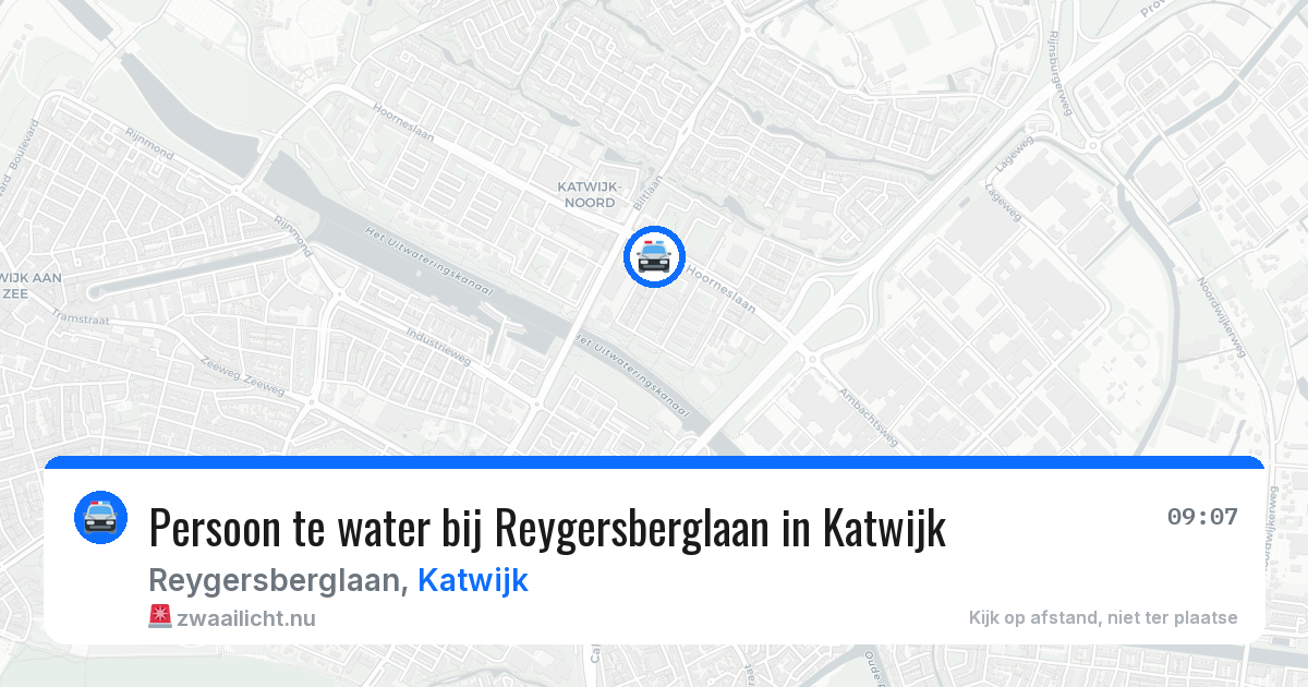 Persoon te water bij Reygersberglaan in Katwijk — 15 jul 2026