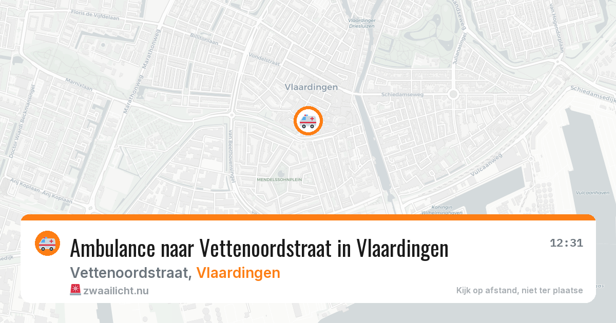 Ambulance naar Vettenoordstraat in Vlaardingen — 24 jul 2026