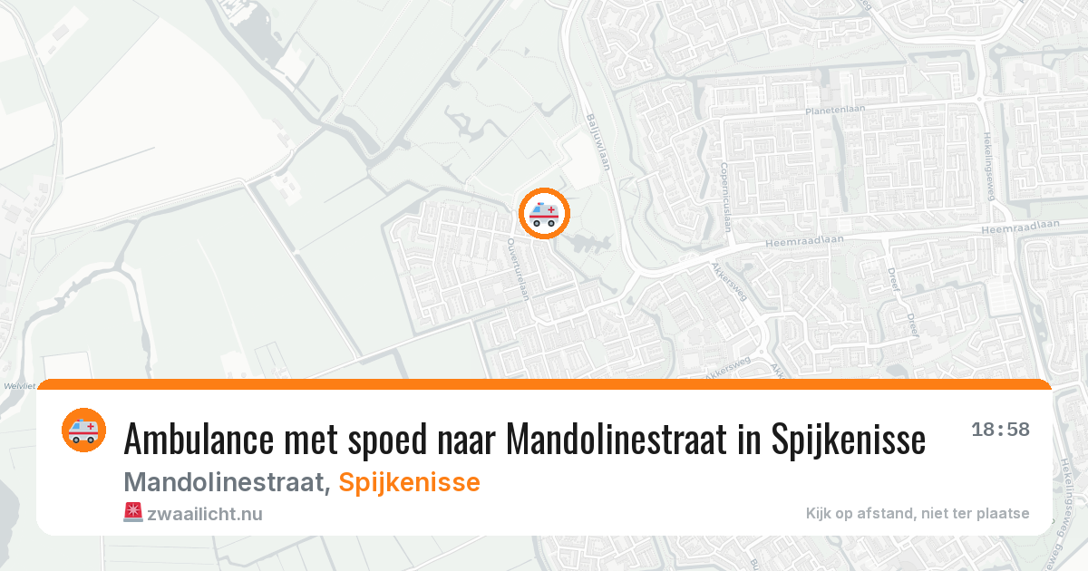 Ambulance met spoed naar Mandolinestraat in Spijkenisse — 22 jul 2026