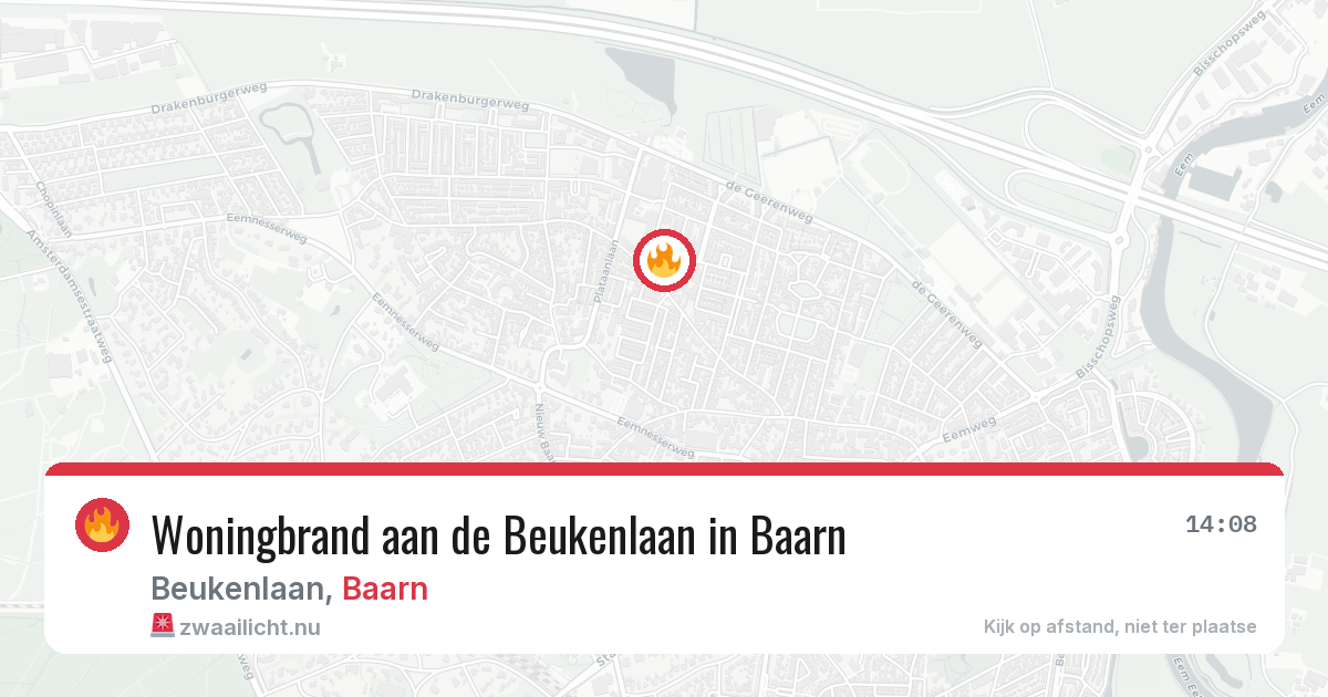 Woningbrand aan de Beukenlaan in Baarn — 28 apr 2026
