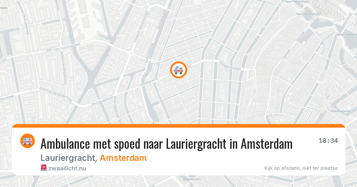 Ambulance met spoed naar Lauriergracht in Amsterdam — 8 apr 2026