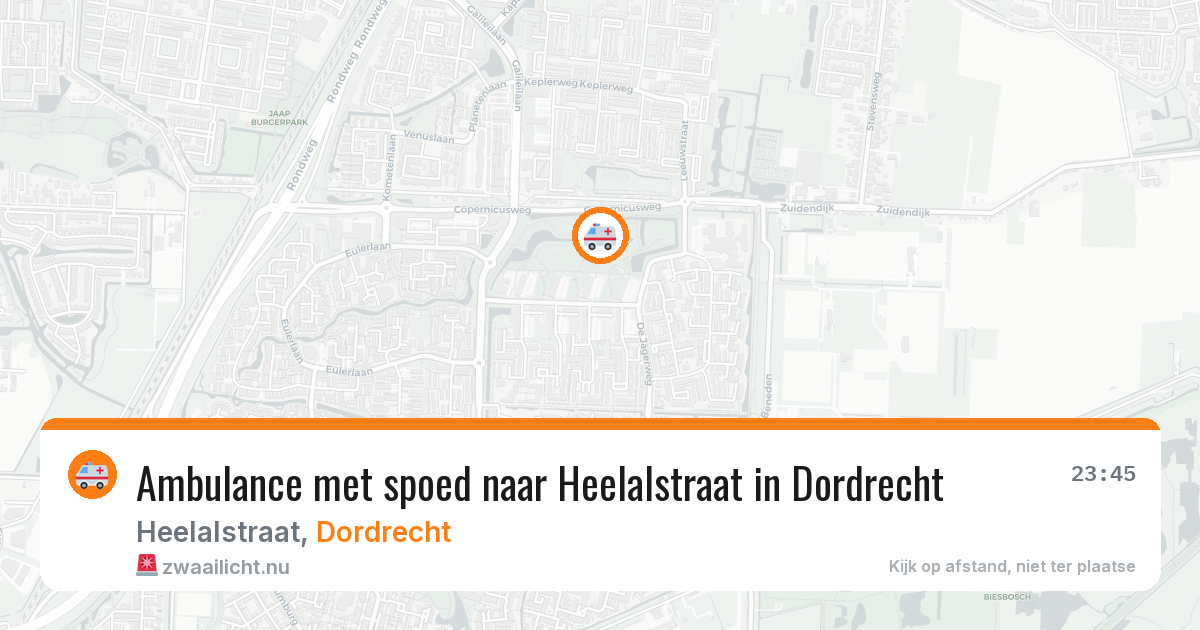 Ambulance met spoed naar Heelalstraat in Dordrecht — 18 mei 2026