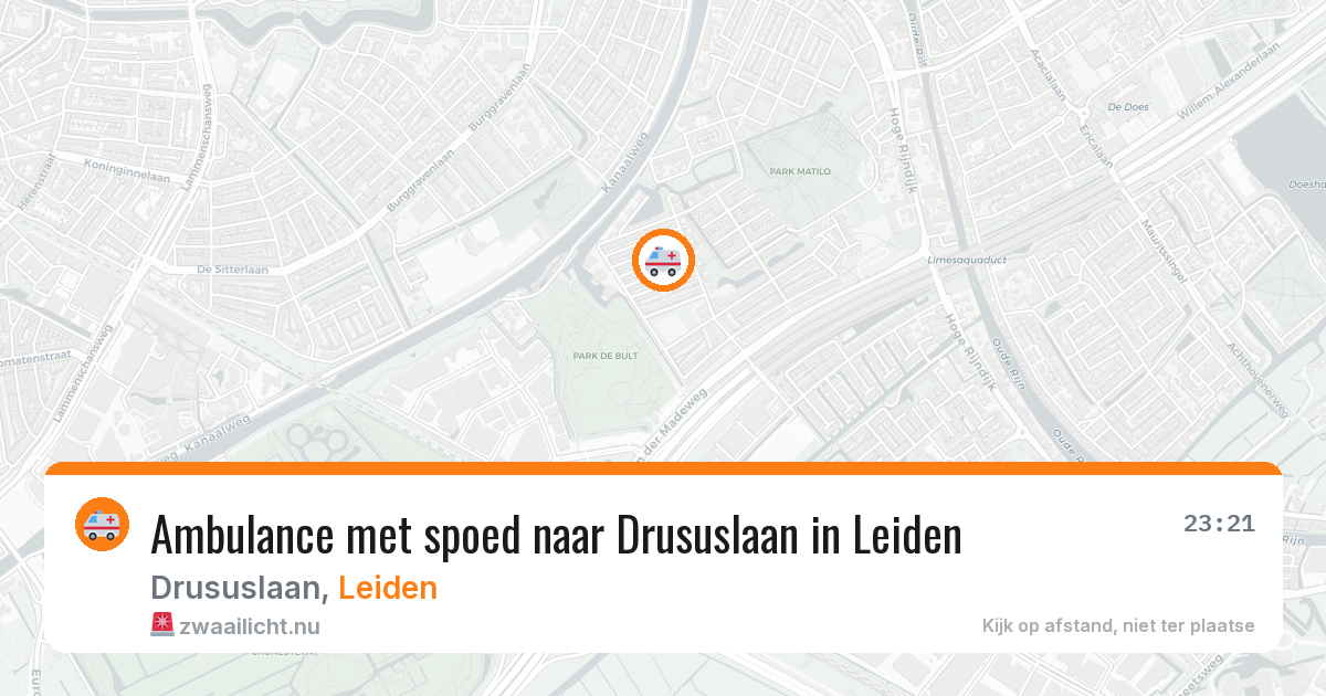 Ambulance met spoed naar Drususlaan in Leiden — 22 jul 2026